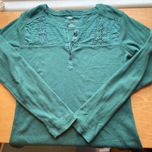 Forest Green Long Sleeve Henley Top